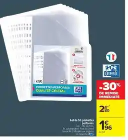 Carrefour Market Lot de 50 pochettes perforées offre