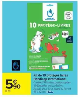 Carrefour Market Kit de 10 protège-livres Handicap International offre