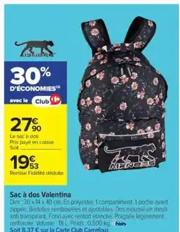 Carrefour Market Sac à dos Valentina offre