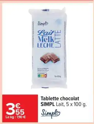 Carrefour Tablette chocolat offre