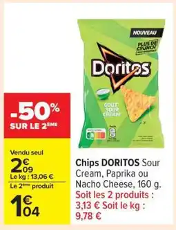 Carrefour Chips DORITOS Sour Cream, Paprika ou Nacho Cheese offre