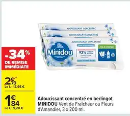 Carrefour Adoucissant concentré en berlingot MINIDOU offre