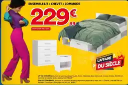 BUT Ensemble lit+chevet+commode offre