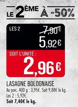 Match Lasagne bolognaise offre
