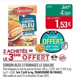 Match LE GAULOIS L'escalope cordon bleu 3 fromages offre