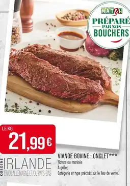 Match Viande Bovine : Onglet offre