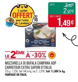 Match Carrefour Extra Mozzarella di Bufala Campana AOP Sapori d’Italia offre