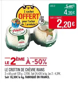 Match Rians Le Crottin de chèvre offre