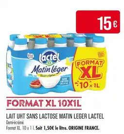 Match Lactel Lait UHT sans lactose Matin Leger offre