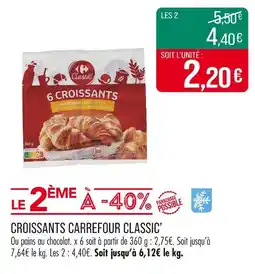 Match CARREFOUR CLASSIC 6 Croissants pur beurre - fruit d'or offre