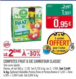 Match Carrefour Classic' Compotes Fruit & Cie offre
