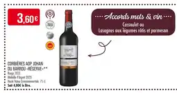 Match JOHAN DU BARROU Corbières AOP réserve offre