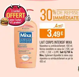 Match MIXA Lait Corps Intensif offre