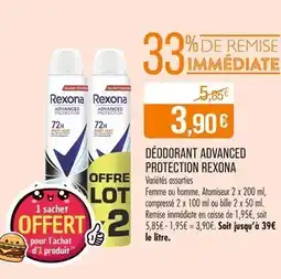 Match REXONA Déodorant Advanced Protection offre
