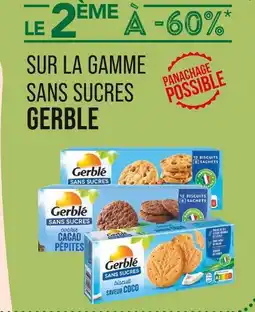 Match Gerblé Le 2ème à -60% sur la gamme sans sucre Gerblé offre