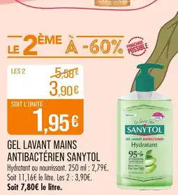 Match SANYTOL Gel lavant mains antibactérien offre