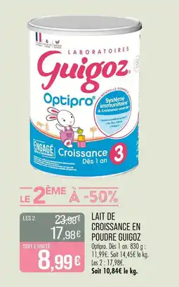 Match GUIGOZ Lait de croissance en poudre offre