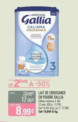 Match GALLIA Lait de croissance en poudre offre