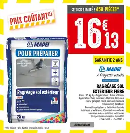 Batkor MAPEI Ragréage sol extérieur fibre offre