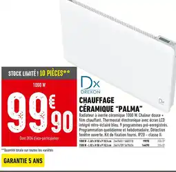 Batkor DR DREXON Chauffage Céramique Palma offre