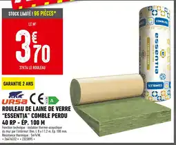 Batkor URSA Rouleau de laine de verre Essentia comble perdu 40 RP - Ép. 100 m offre