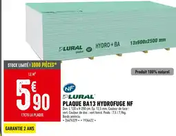 Batkor PLURAL PLAQUE BA13 HYDROFUGE NF offre