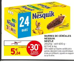 Intermarché NESTLÉ Barres de céréales Nesquik offre