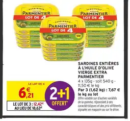 Intermarché Parmentier Sardines entières à l'huile d'olive vierge extra offre