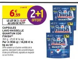 Intermarché FINISH Capsules lave-vaisselle Quantum X30 offre