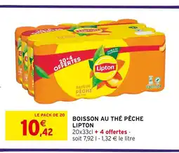 Intermarché LIPTON Boisson au thé pêche offre