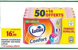 Intermarché LOTUS Papier hygiénique confort x50 rose lotus offre