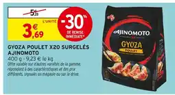 Intermarché AJINOMOTO Gyoza poulet x20 surgelés offre