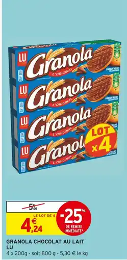 Intermarché LU Granola chocolat au lait offre