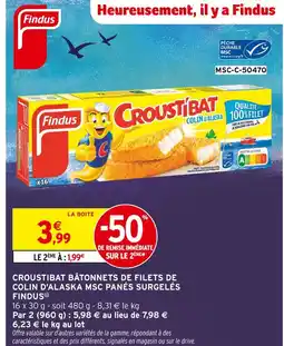 Intermarché FINDUS Croustibat bâtonnets de filets de colin d'alaska offre