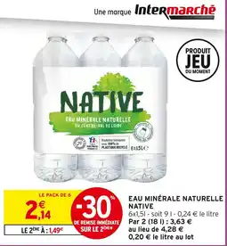Intermarché Native Eau minérale naturelle offre