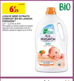 Intermarché PERSAVON Lessive bébé 60 lavages offre
