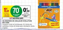 Intermarché BIC Kids 18 crayons de couleur evolution offre