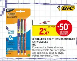 Intermarché BIC 3 rollers gel thermosensibles effaçables offre