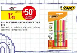Intermarché BIC 8 surligneurs highlighter grip offre