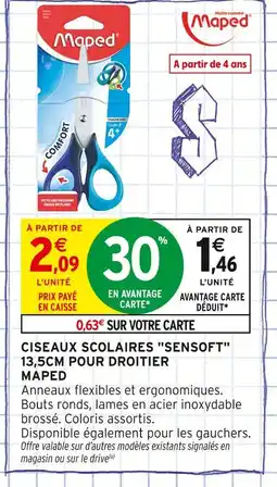Intermarché Maped Ciseaux scolaires Sensoft 13,5cm pour droitier offre
