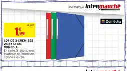 Intermarché Domédia Lot de 3 chemises 24,5x32 cm offre