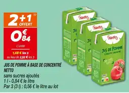 Netto Netto Jus de pomme à base de concentré offre