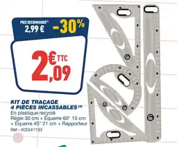 Bureau Vallée KIT DE TRAÇAGE 4 PIÈCES INCASSABLES offre