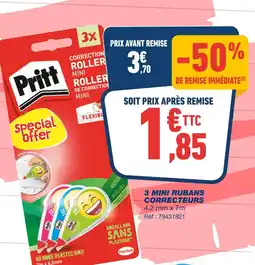 Bureau Vallée PRITT 3 mini rubans correcteurs offre