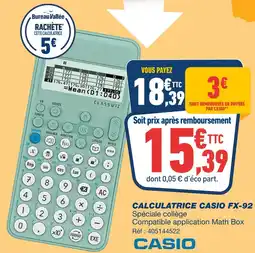 Bureau Vallée Casio Calculatrice FX-92 offre