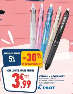 Bureau Vallée PILOT Frixion 4 couleurs offre