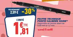 Bureau Vallée UNI-BALL Feutre technique pointe calibrée noire offre