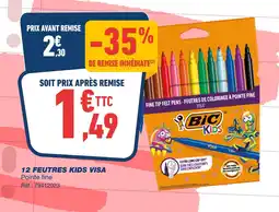 Bureau Vallée BIC KIDS 12 feutres kids visa offre