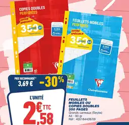 Bureau Vallée CLAIREFONTAINE Feuillets mobiles ou copies doubles 350 pages offre