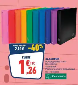 Bureau Vallée Exacompta Classeur offre